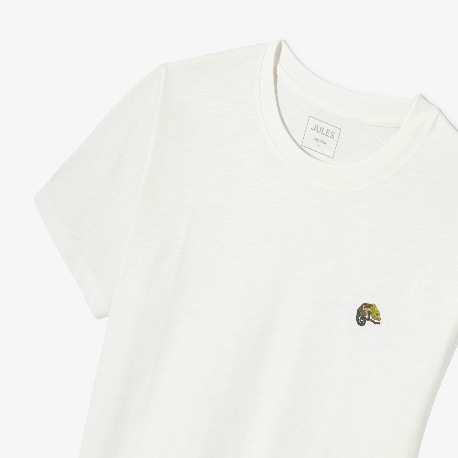 Tee shirt mati&egrave;re flamm&eacute;e broderie poitrine