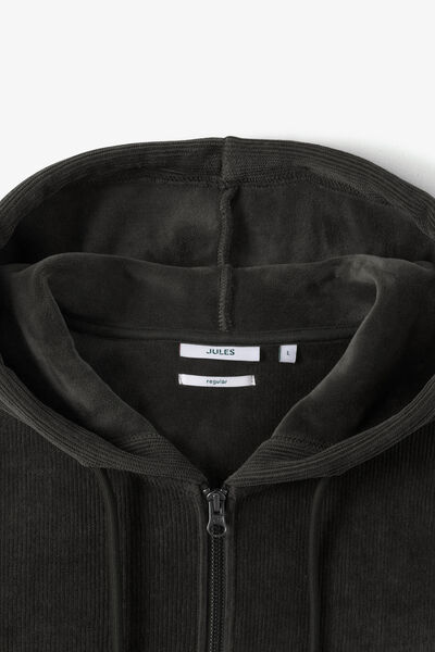 Sweat &agrave; capuche zipp&eacute; velours