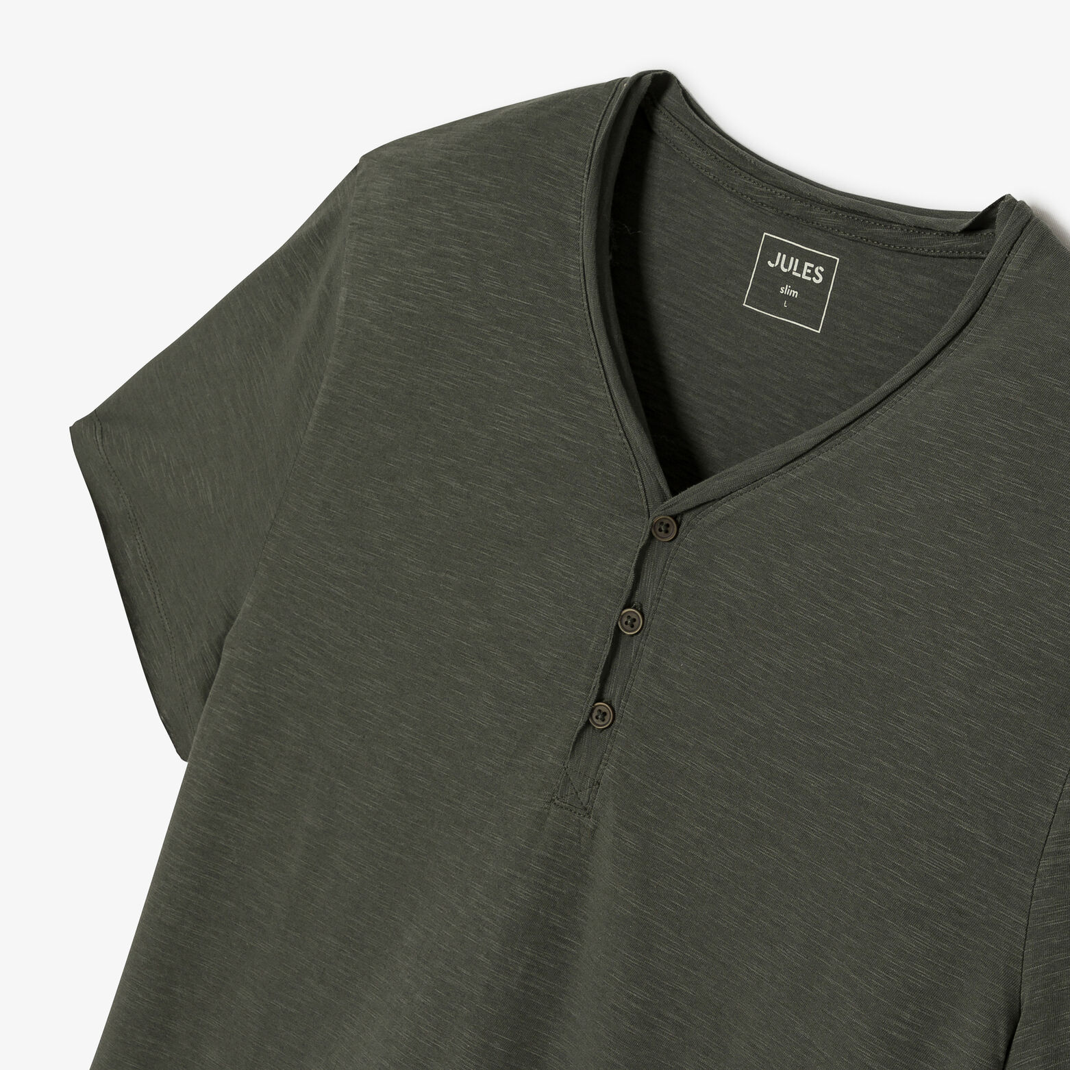 T-shirt met knooplijst in gevlamde stof