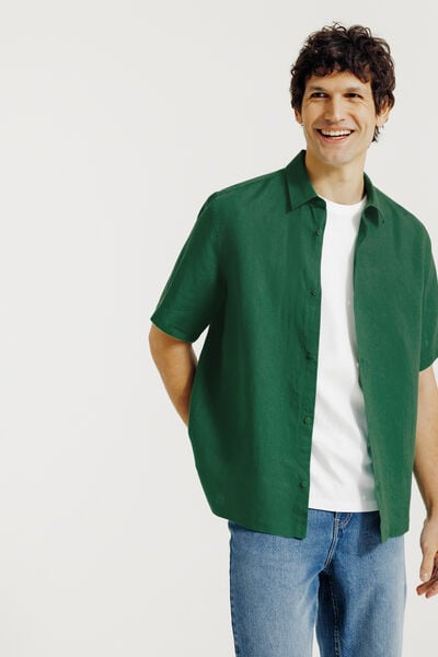 Chemisette en coton lin unie