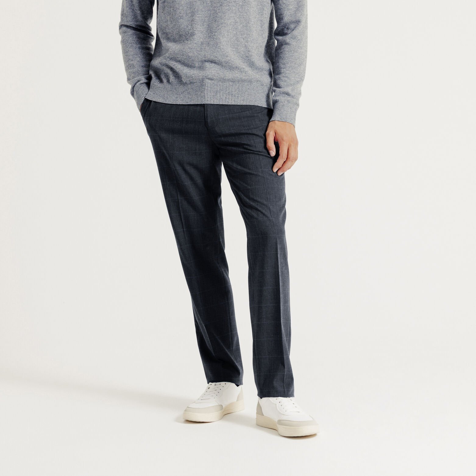 Costume 2 pi&egrave;ces confort &agrave; carreaux - Bleu fonc&eacute;