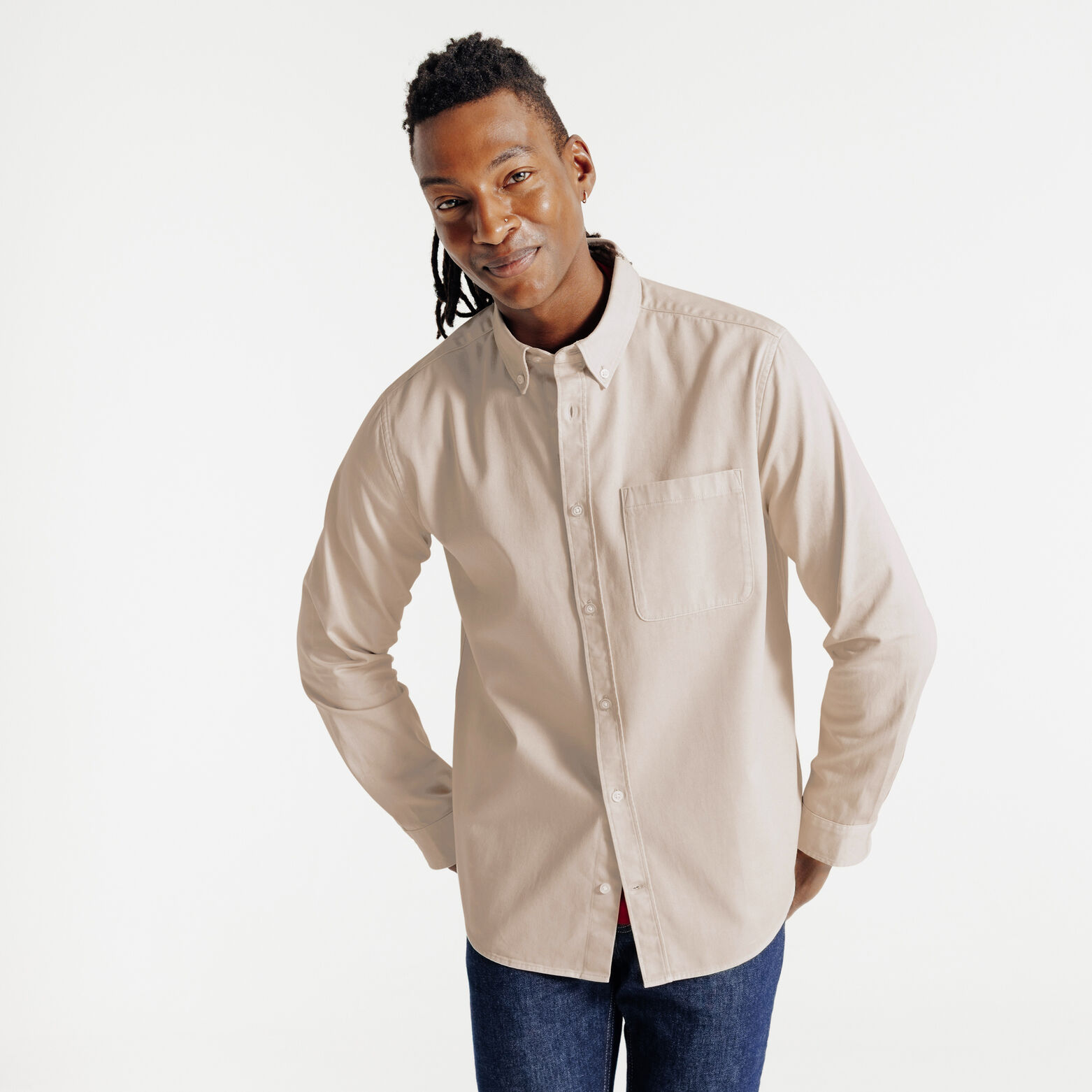 Effen hemd in katoen