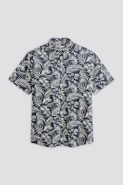 Chemisette en coton imprim&eacute; fleuri