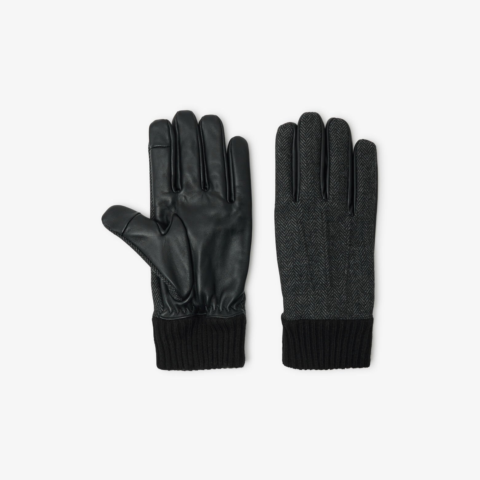 Gants en cuir et maille