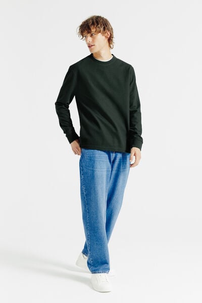 Tee shirt manches longues mati&egrave;re reli&eacute;f&eacute;e