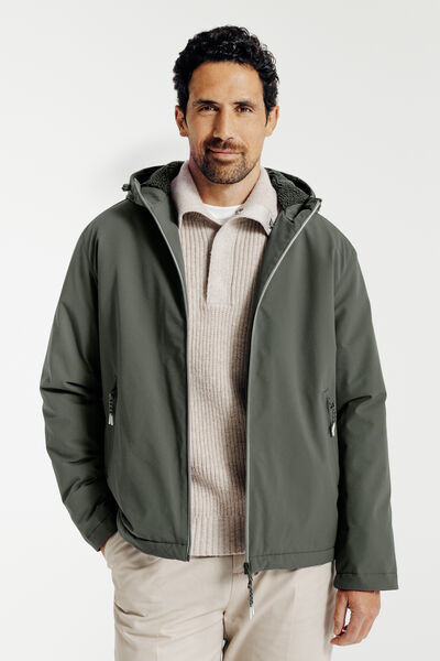 Blouson &agrave; capuche doubl&eacute; en sherpa