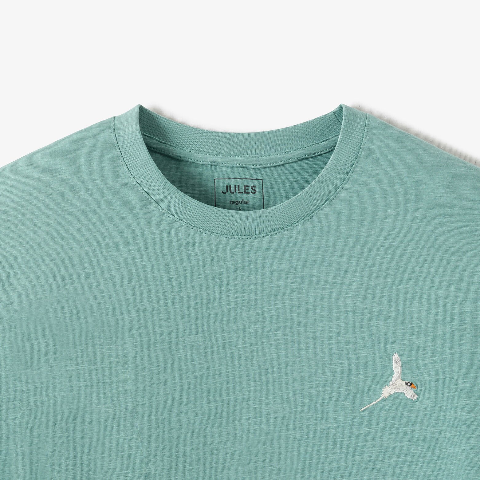 Tee shirt mati&egrave;re flamm&eacute;e broderie poitrine