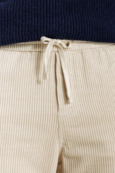 Pantalon en velours taille &eacute;lastiqu&eacute;e