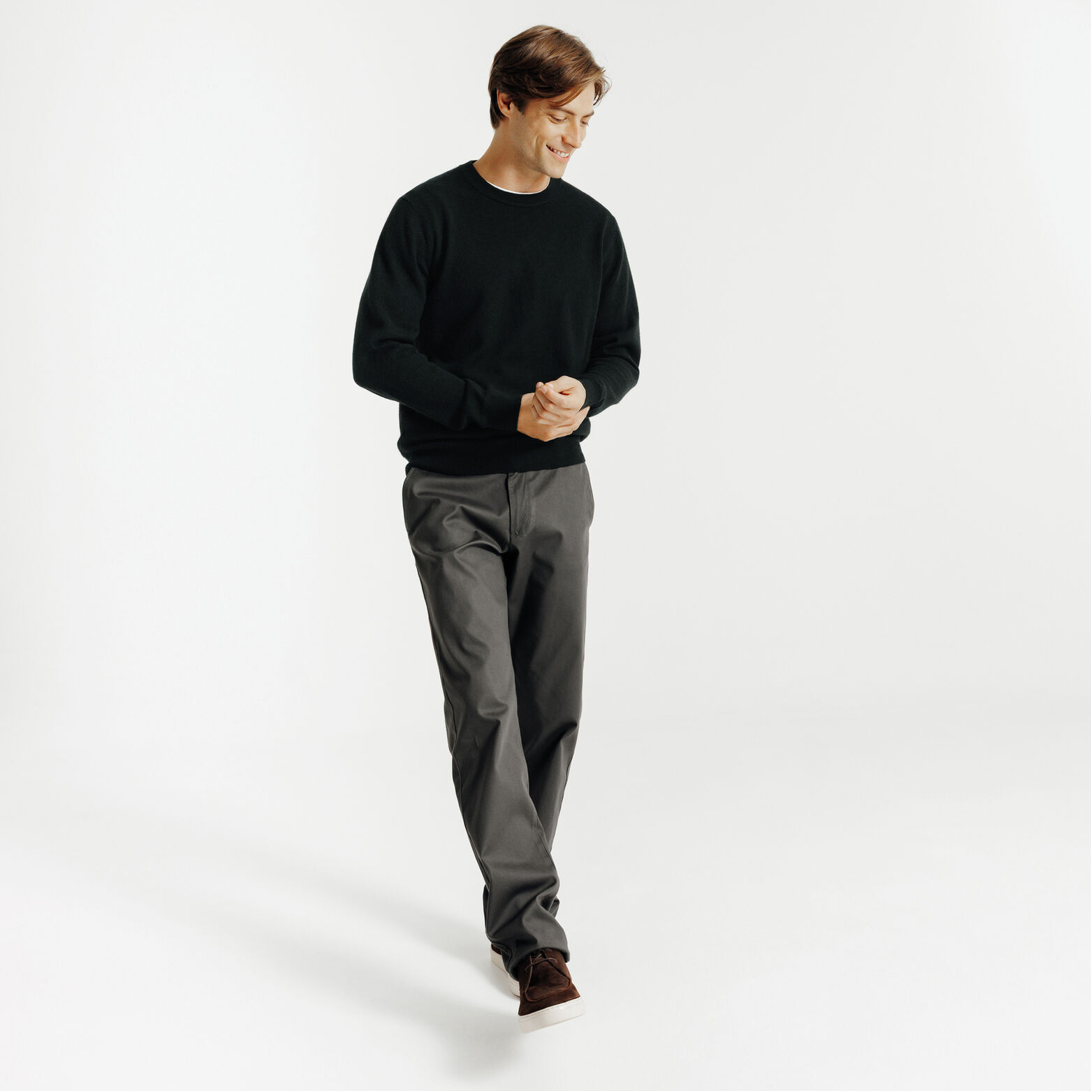 Pull col rond m&eacute;rinos cachemire