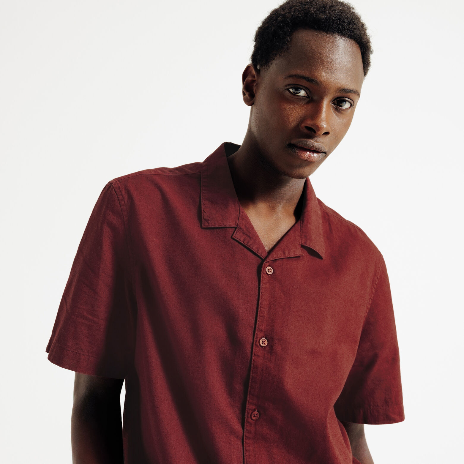 Chemisette en coton lin unie