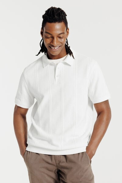 Polo manches courtes textur&eacute;