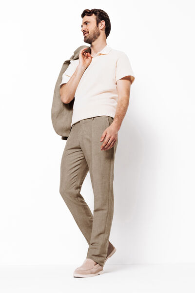 Pantalon de costume contenant du lin