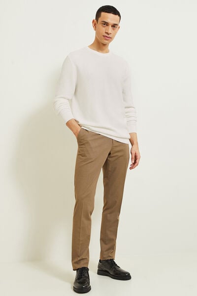 Gem&ecirc;leerde fantasie trui met ronde hals