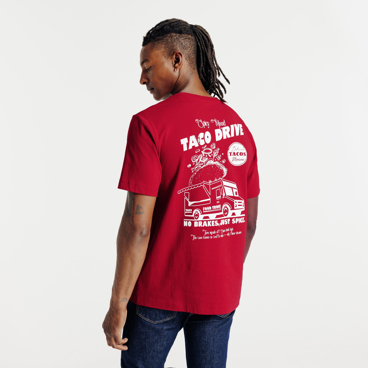 T-shirt met foodprint voor-en achteraan