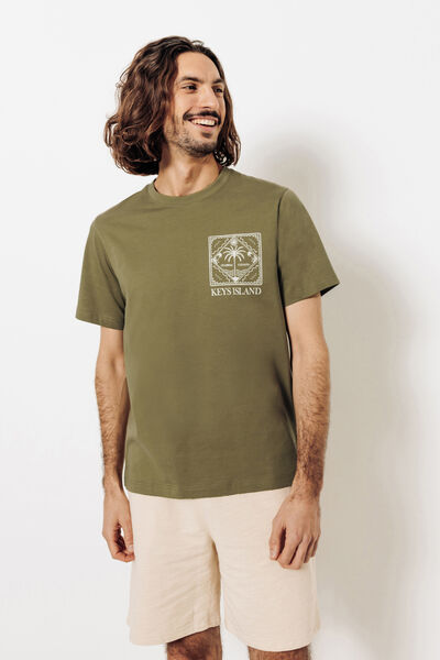 Tee shirt imprim&eacute; col rond