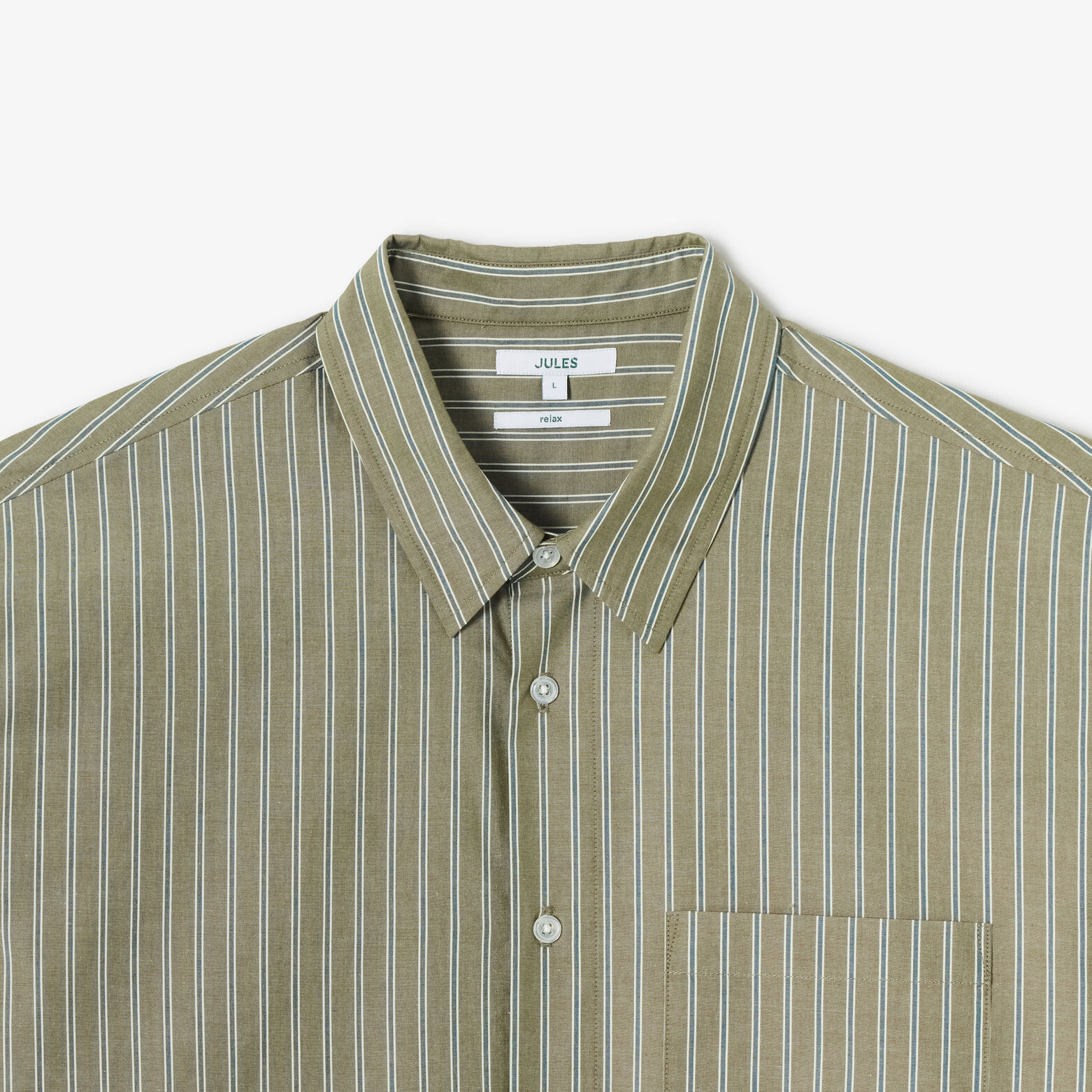 Chemise boxy en coton ray&eacute;e