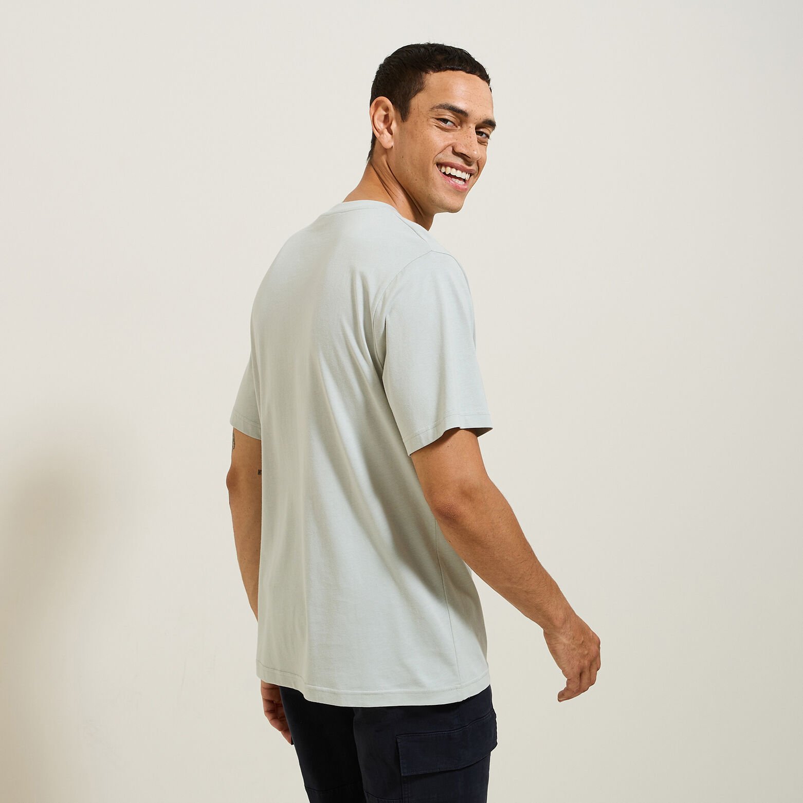 Tee shirt col rond imprim&eacute; en coton