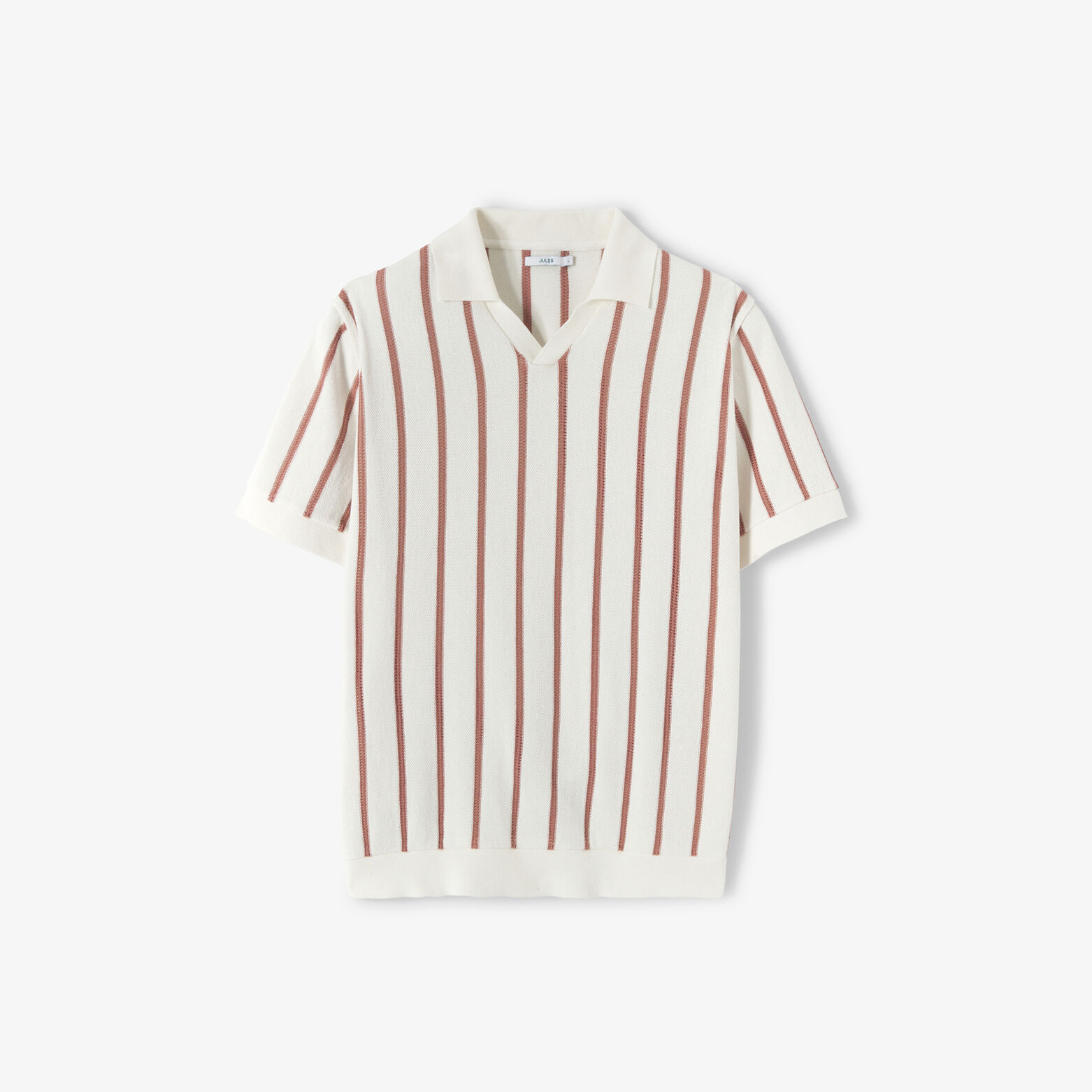 Polo en maille col resort jeux de points fantaisie