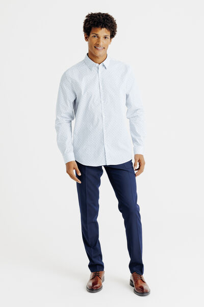Chemise en coton imprim&eacute; g&eacute;om&eacute;trique slim