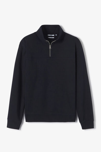 Sweat col montant zipp&eacute; uni