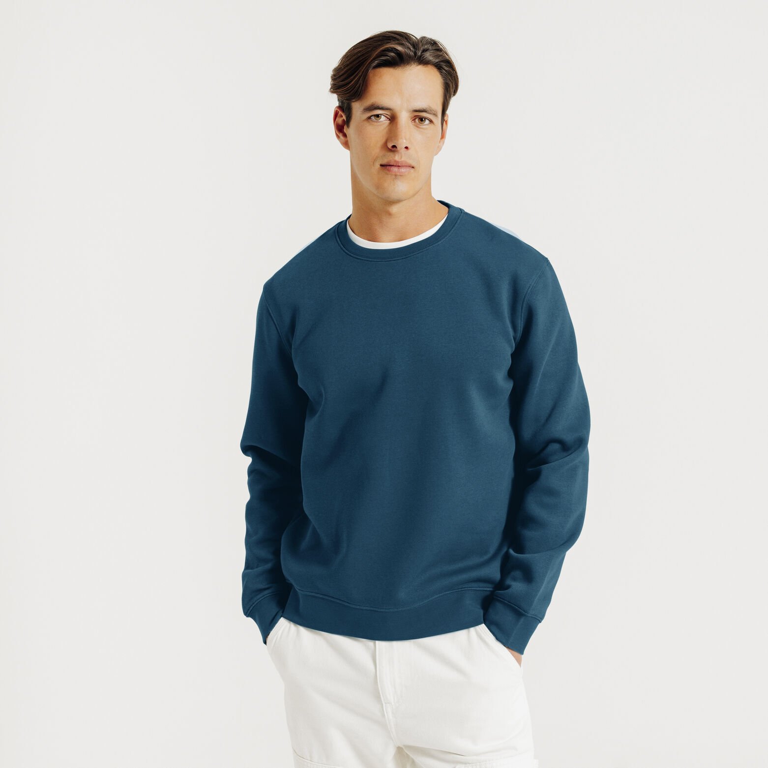 Effen sweater met ronde hals