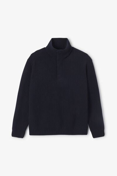 Trui truckerskraag in lambswool