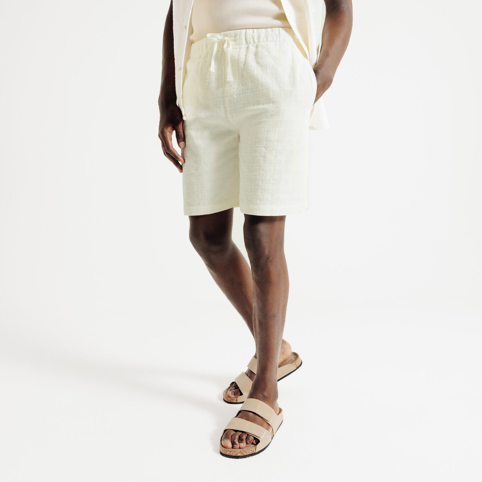 Bermuda taille &eacute;lastiqu&eacute;e uni