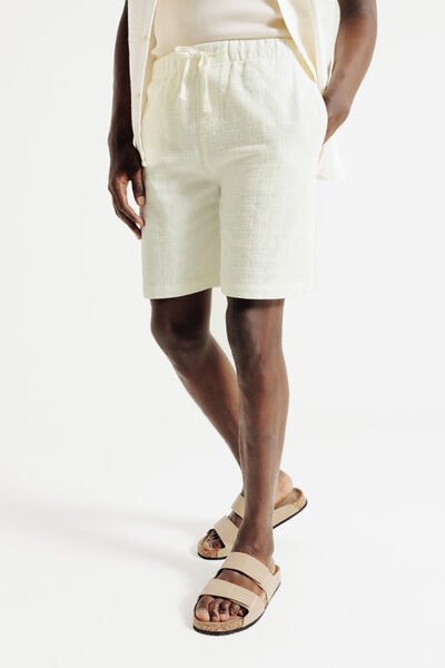 Bermuda taille &eacute;lastiqu&eacute;e uni