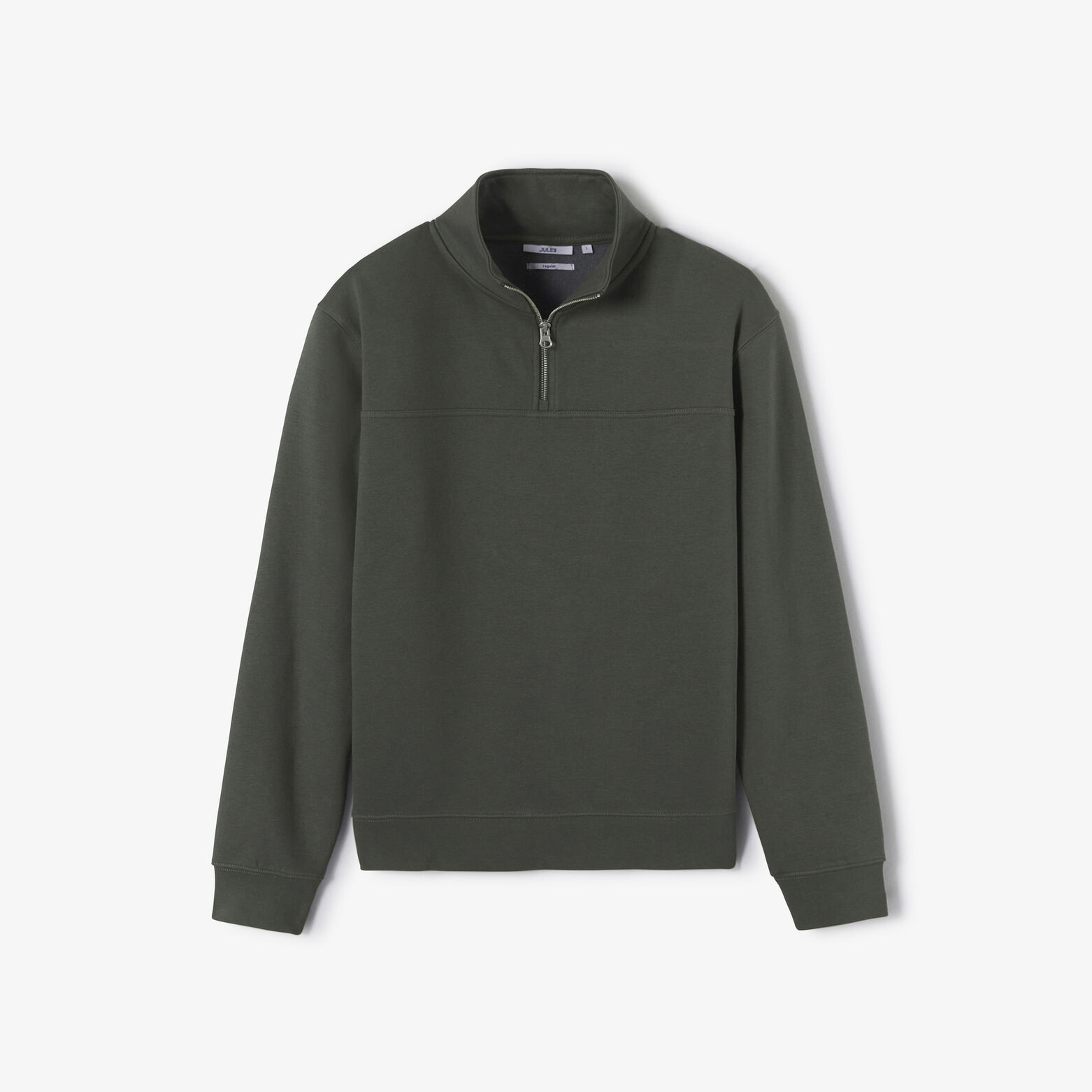 Effen sweater met opstaande ritskraag