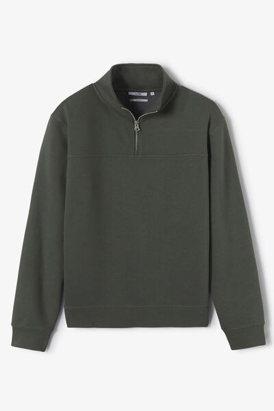 Sweat col montant zipp&eacute; uni
