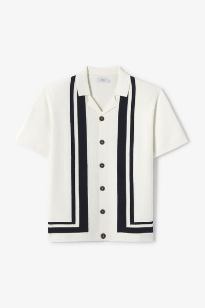 Chemisette en maille col requin ray&eacute;