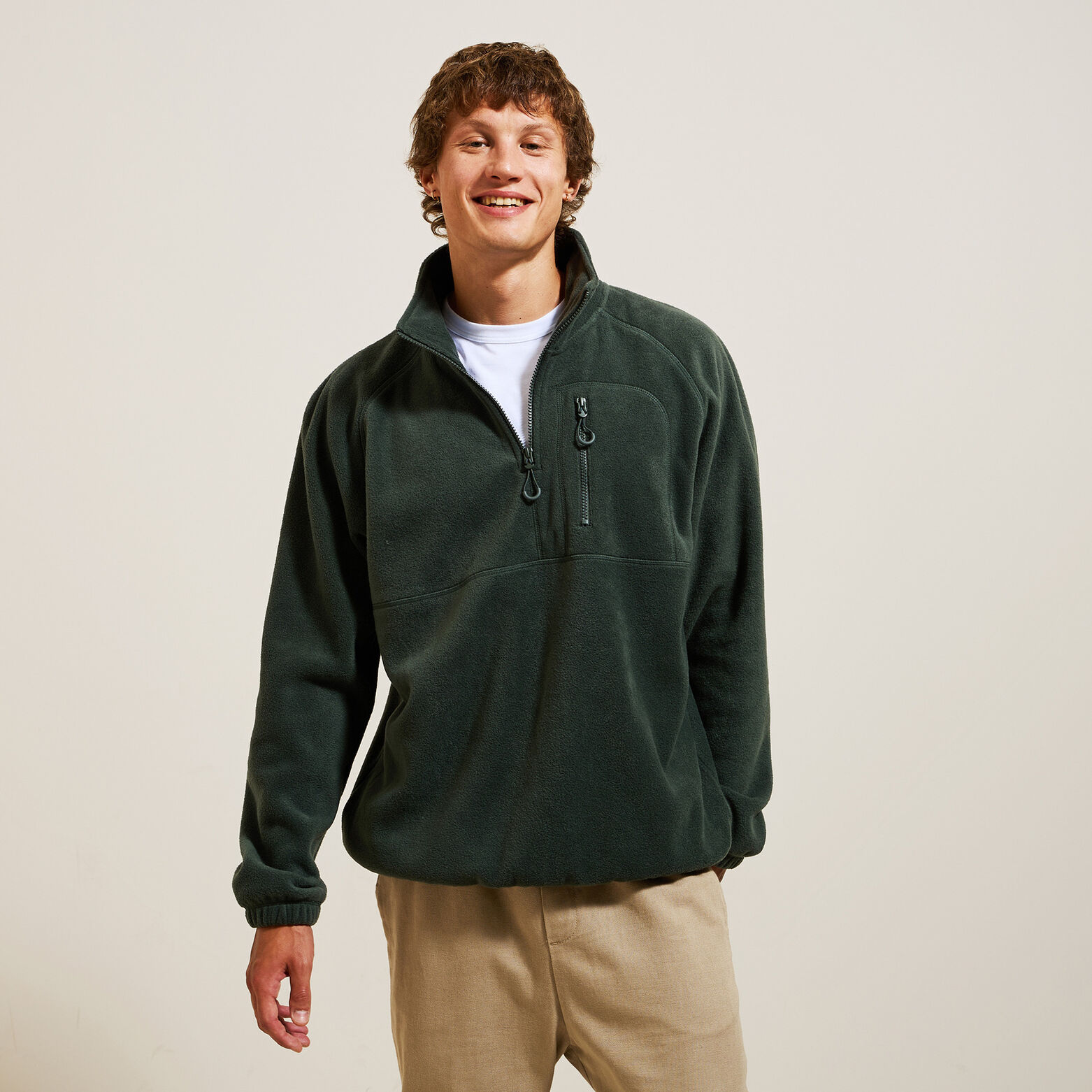 Sweat col montant zipp&eacute; polaire