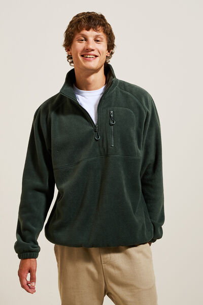 Fleecesweater met opstaande ritskraag