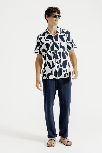 Chemisette en gaze de coton imprim&eacute;e