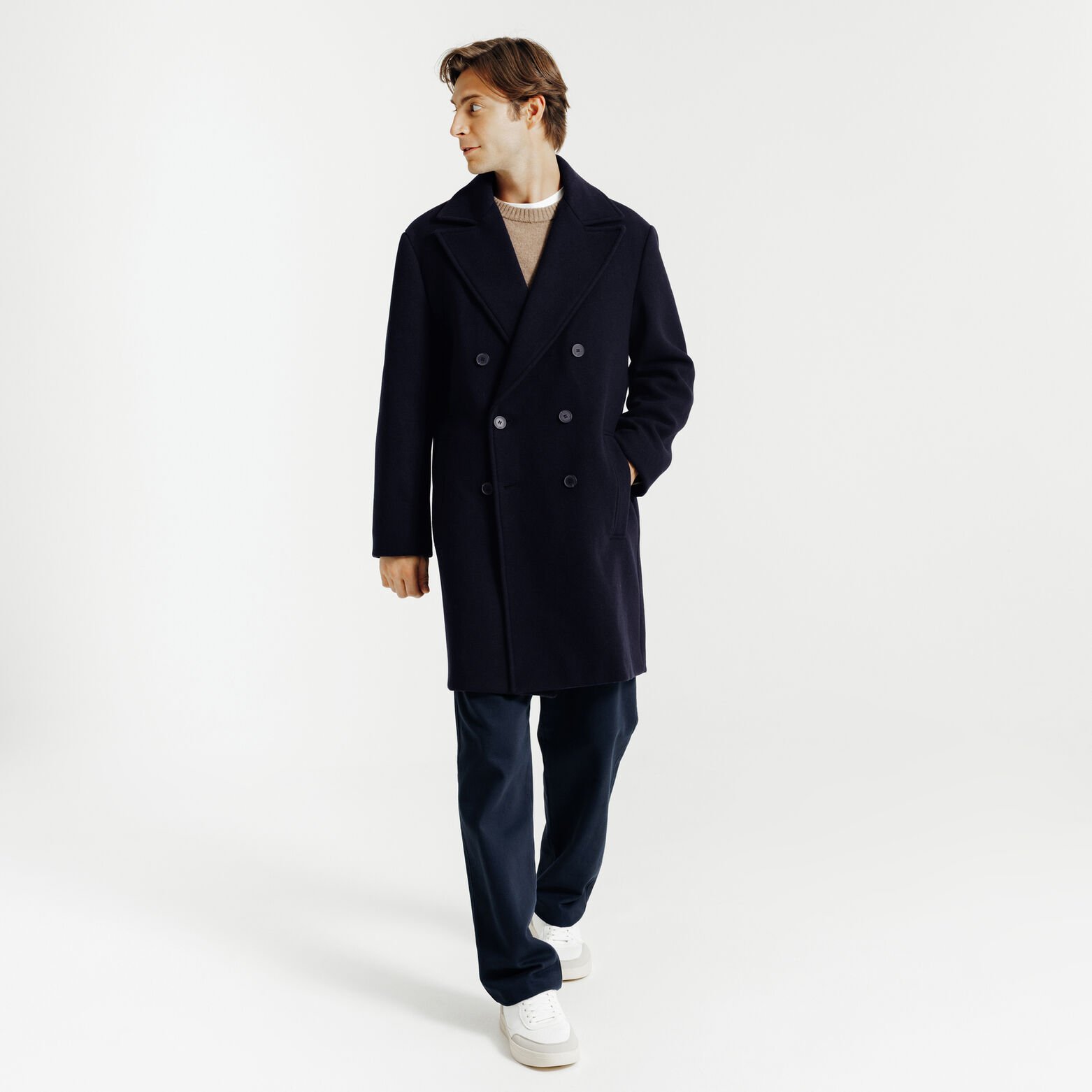 Manteau long hiver crois&eacute;