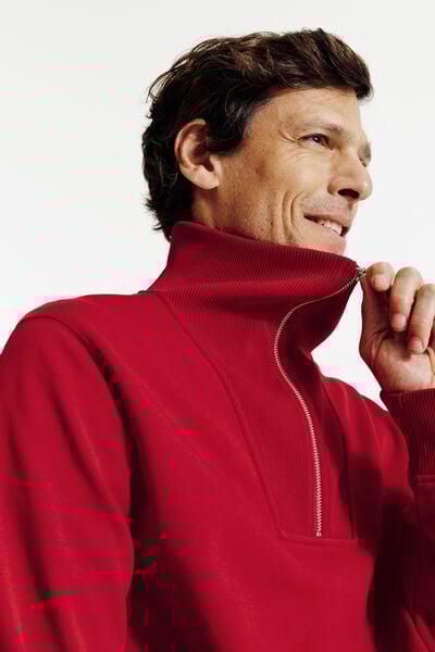 Sweat col camionneur zipp&eacute;