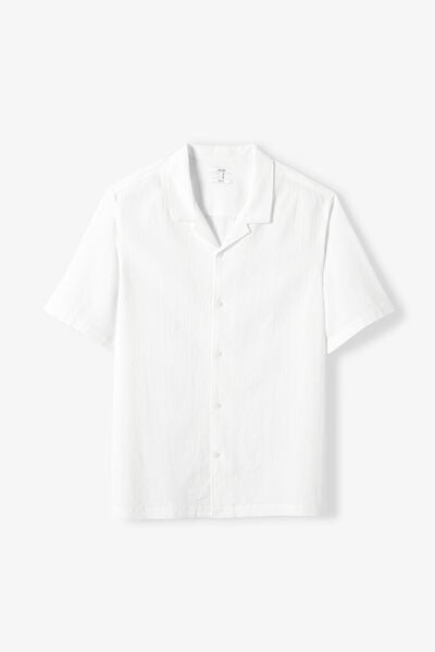 Chemisette en coton seersucker unie