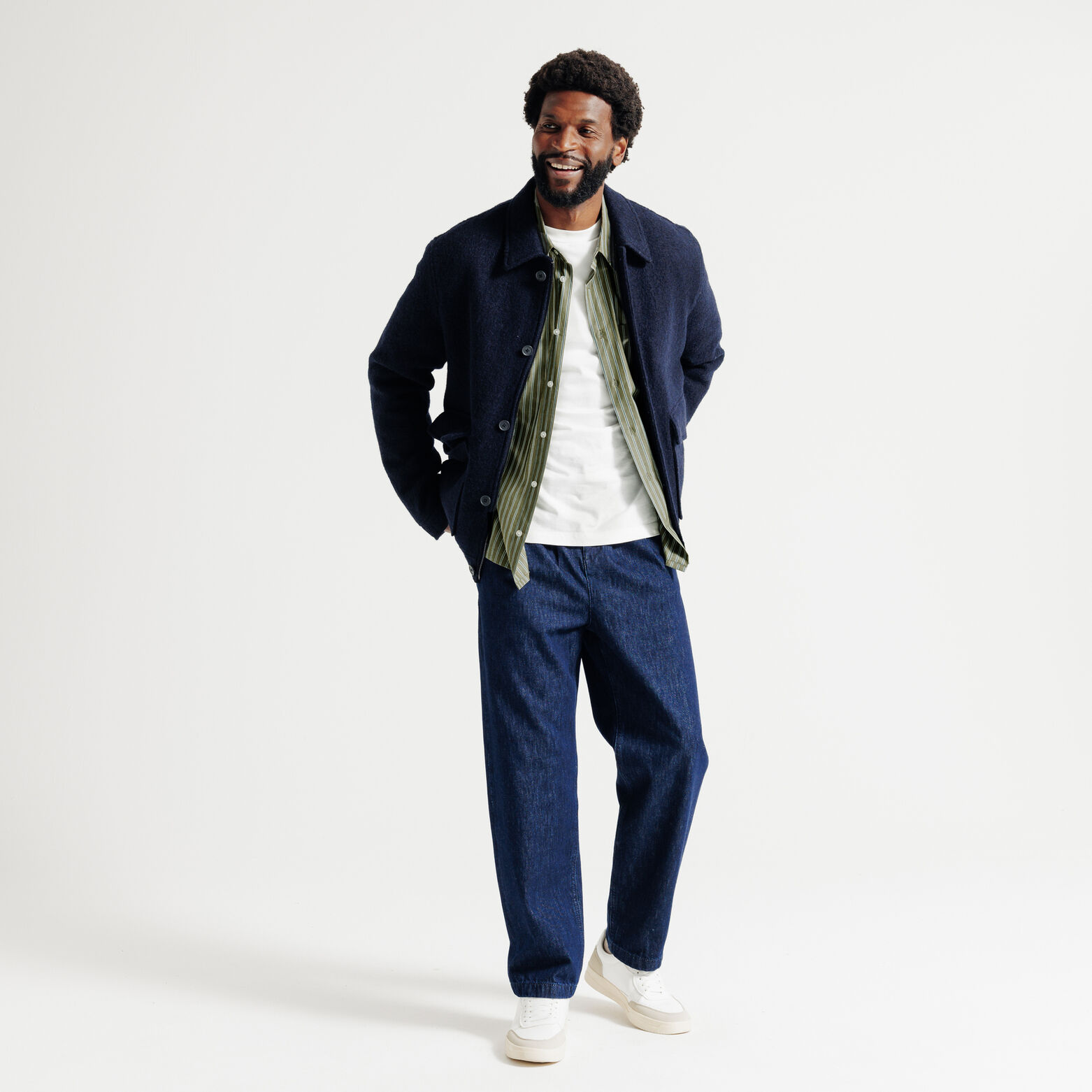 Chemise boxy en coton ray&eacute;e