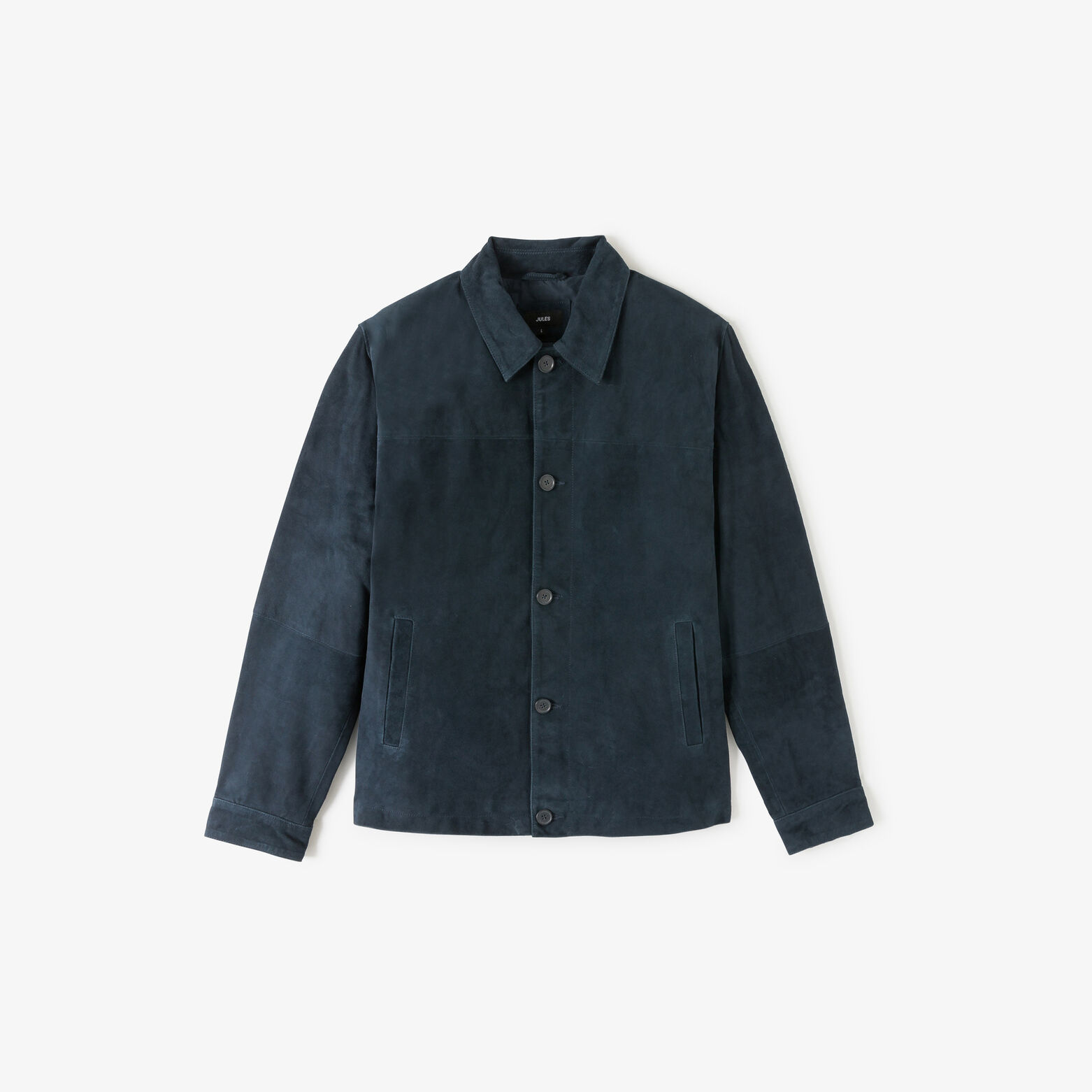 Leren jack met hemdskraag