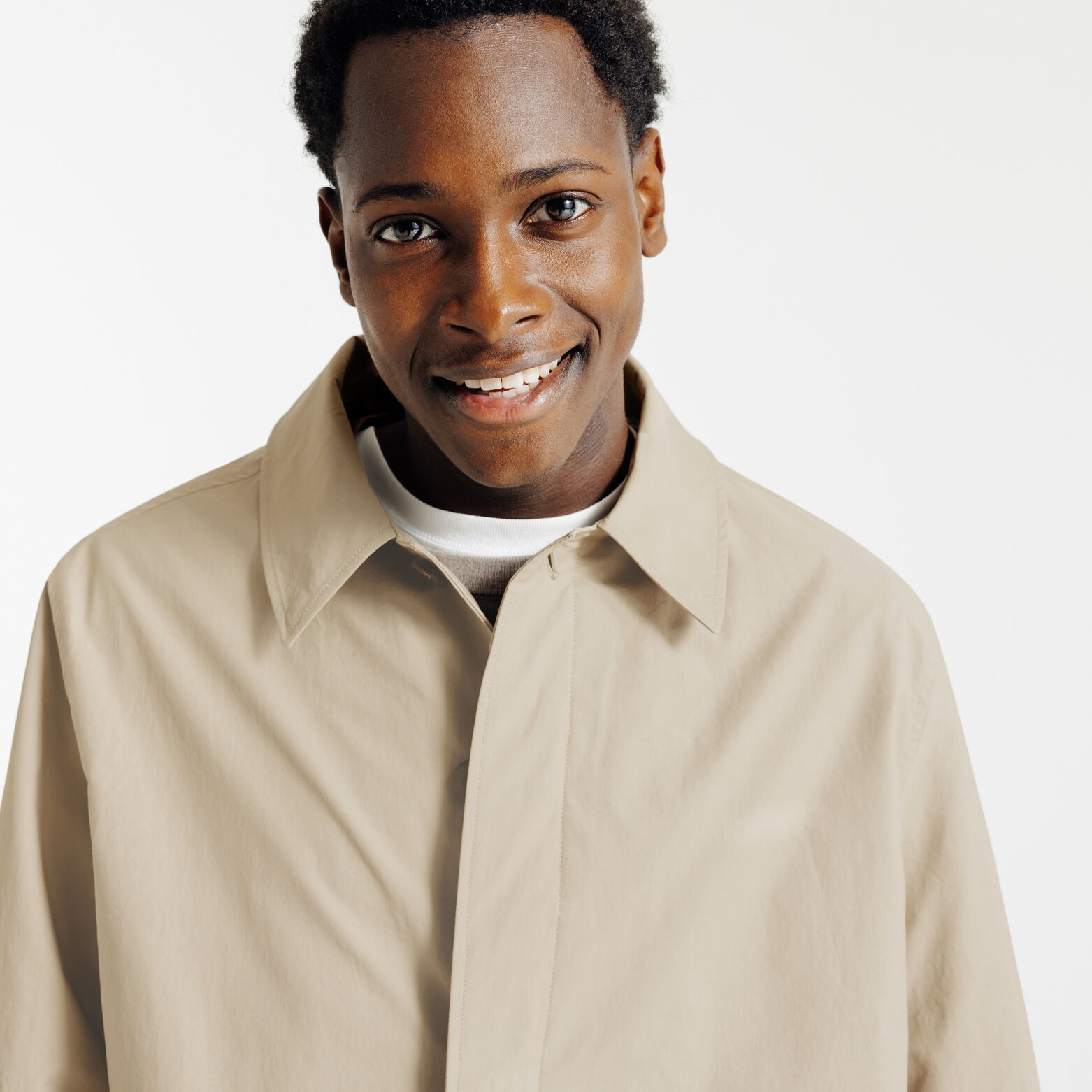 Trench long col chemise doubl&eacute;