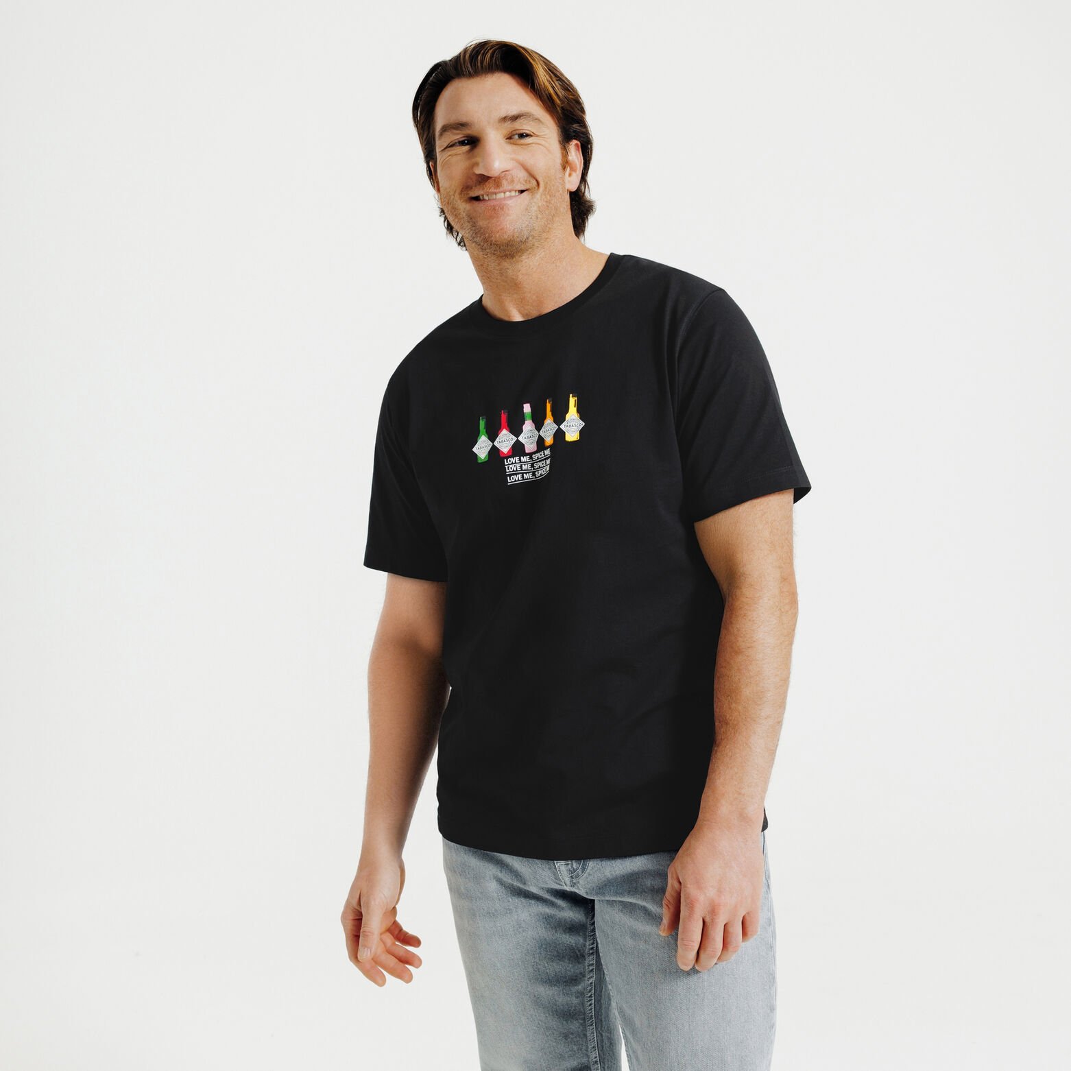 Tee shirt imprim&eacute; poitrine licence Tabasco