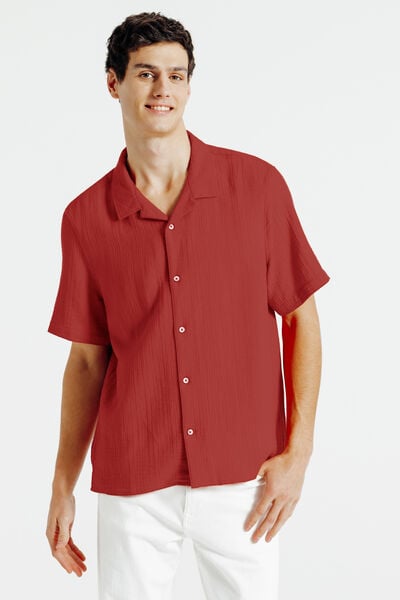 Chemisette en gaze de coton col requin