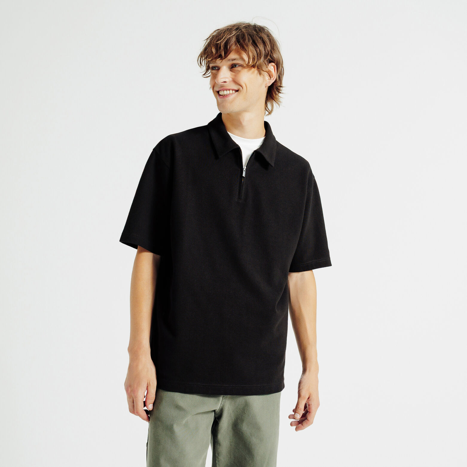 Polo korte mouwen, kraag met rits