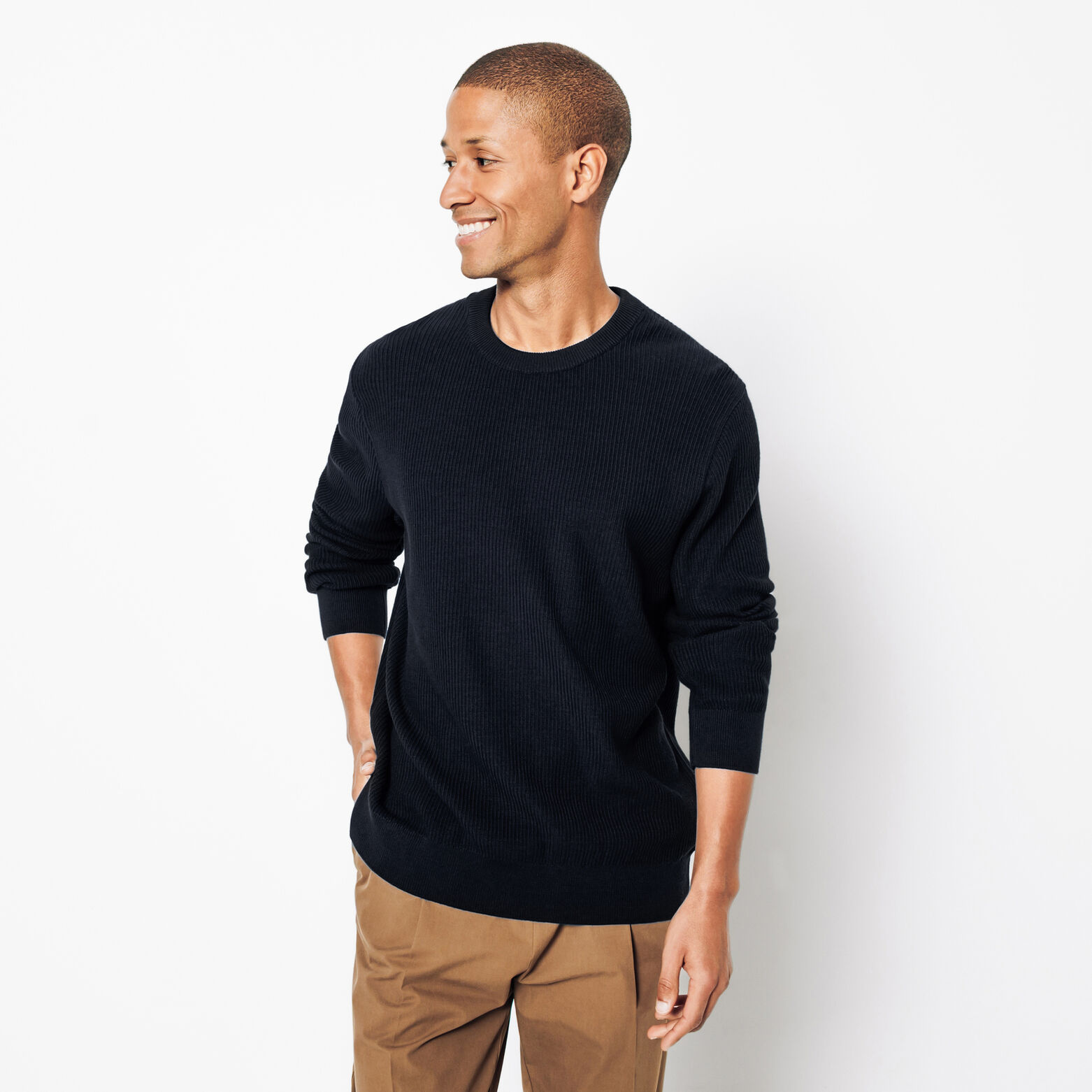 Pull col rond c&ocirc;te fantaisie