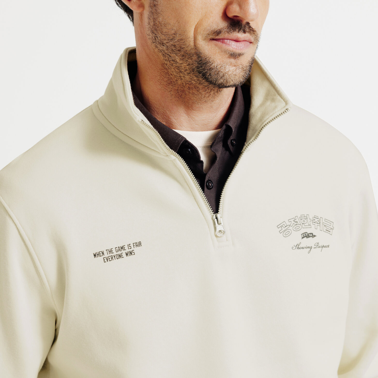 Sweater met opstaande kraag en afbeelding