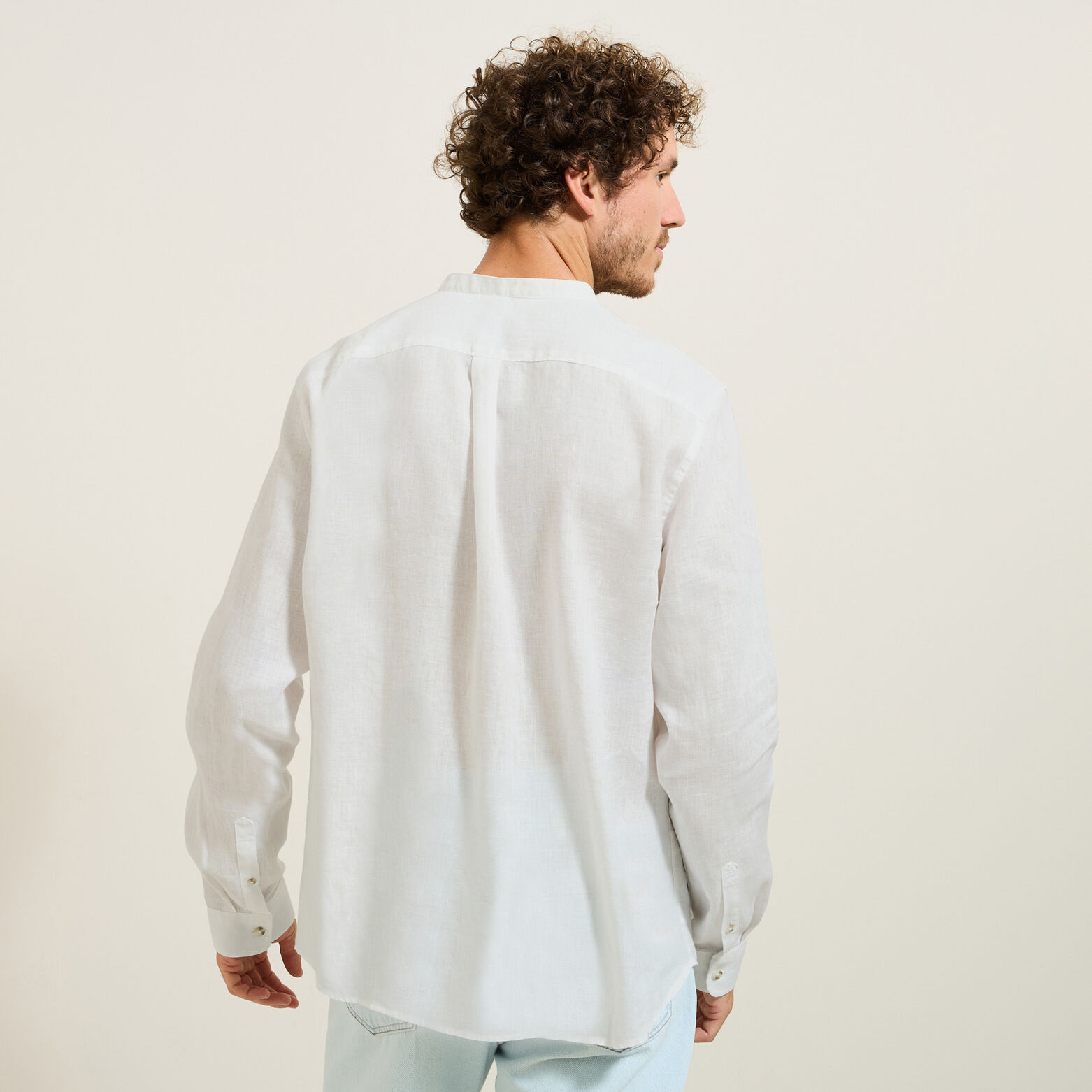 Chemise en lin col mao