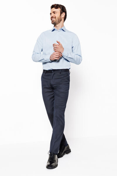 Chemise sans repassage en coton unie slim