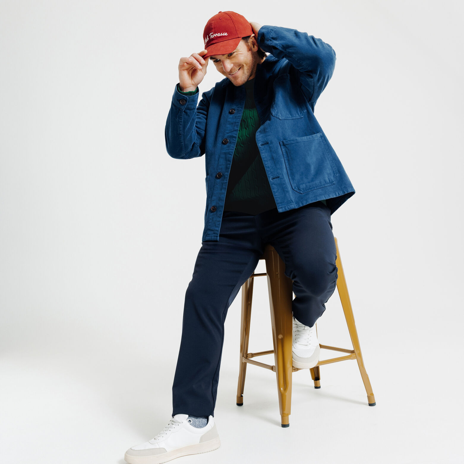 Pull col rond torsad&eacute;