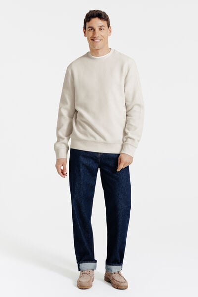 Sweat col rond gaufr&eacute;