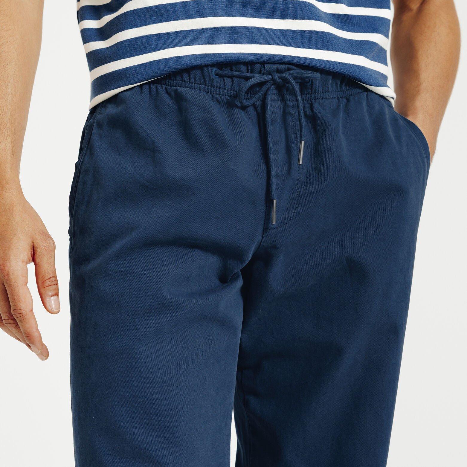 Pantalon straight taille &eacute;lastiqu&eacute;e